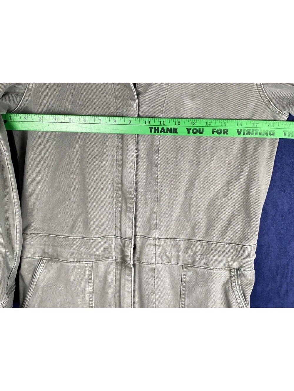 Faherty Olive Green Overland Denim Utility Jumpsuit Org Cotton Size M Aviator - Picture 7 of 12